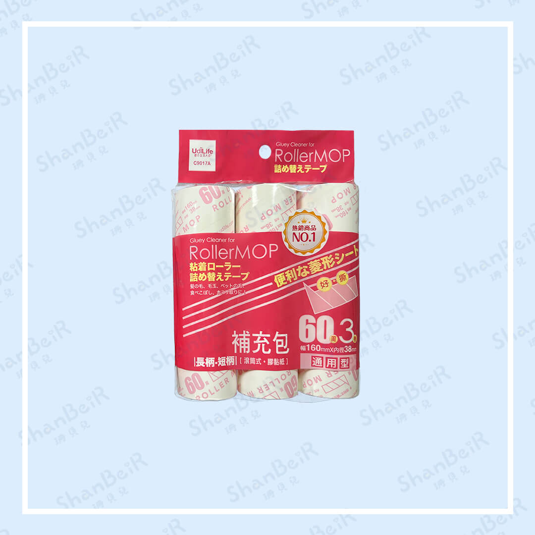膠黏拖把補充包 60周 16cm 3入組 C9017A